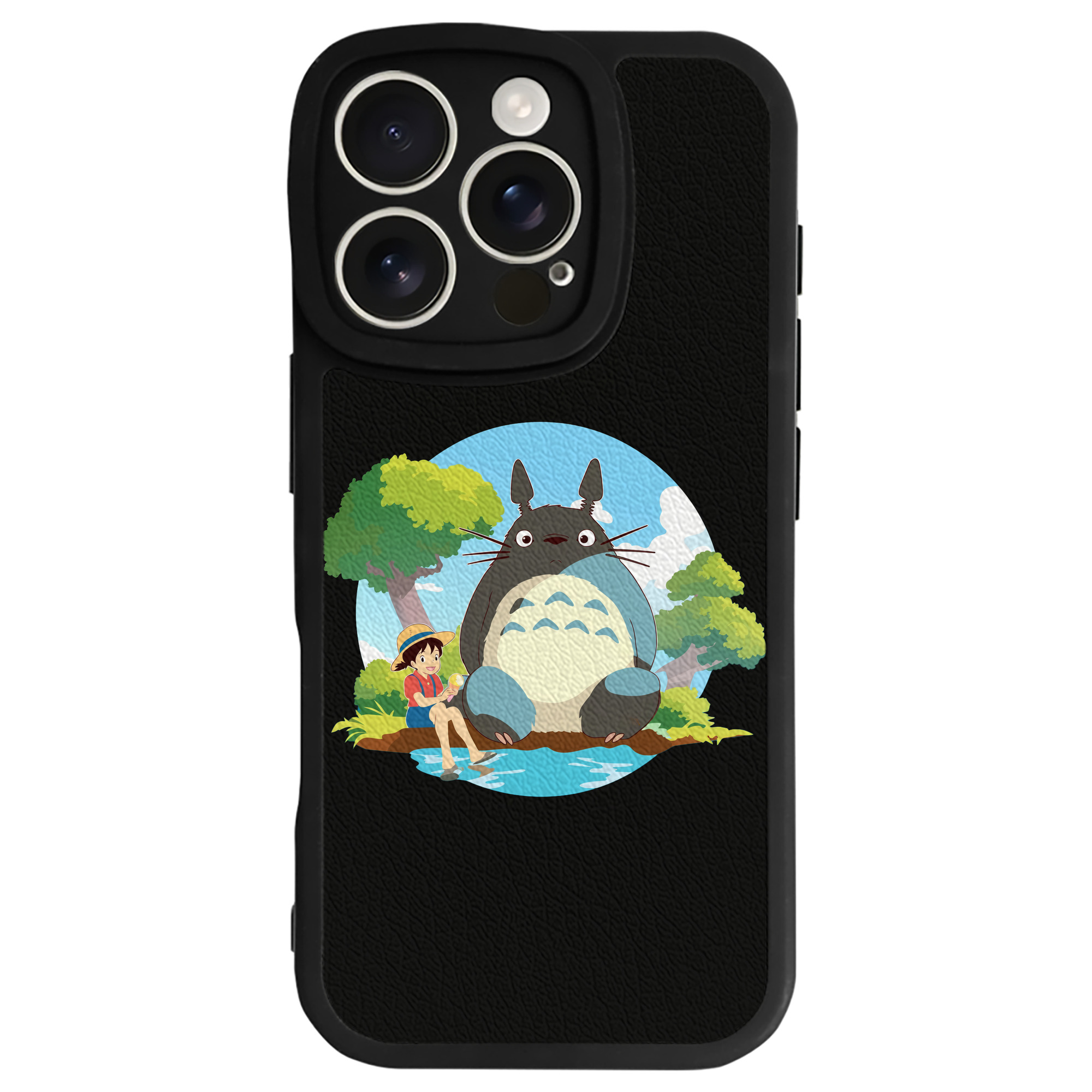 （画像用） となりのトトロ 草壁メイ 草壁サツキ My Neighbor Totoro Satsuki Kusakabe Mei Kusakabe 【iPhone 16シリーズ対応】シリコンスマホケース（レザー調） 材質：シリコン